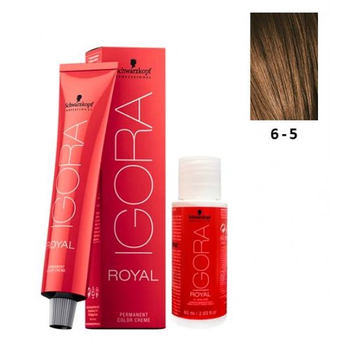 Schwarzkopf Igora Royal 6-5 Louro Escuro Dourado 60ml + Oxidante 20V