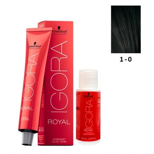 Schwarzkopf Igora Royal 1-0 Preto 60ml + Oxidante 20V