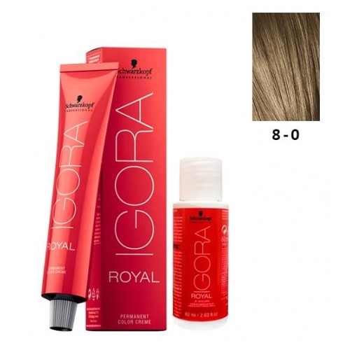 Schwarzkopf Igora Royal 8-0 Louro Claro 60ml + Oxidante 20V