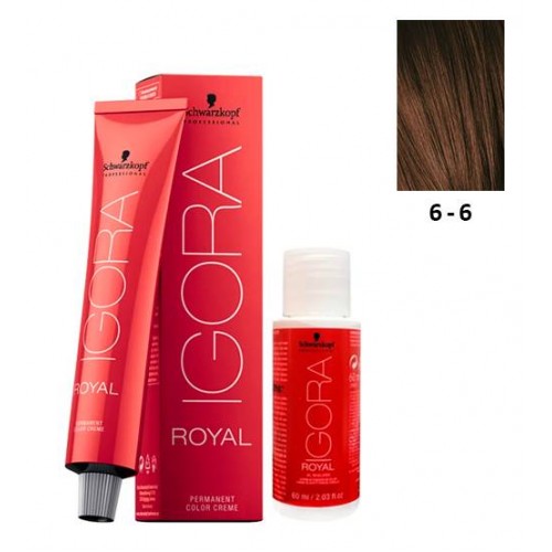 Schwarzkopf Igora Royal 6-6 Louro Escuro Marron 60ml + Oxidante 20V