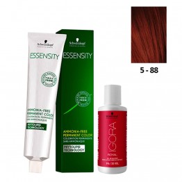 Schwarzkopf Essensity 5-88 Castanho Claro Vermelho Extra + Oxidante 20V