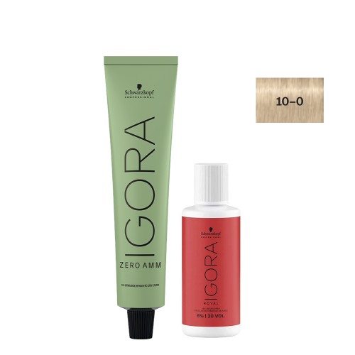 Schwarzkopf Igora Zero AMM 10-0 Louro Extra Claro Platinado 60ml + Oxidante 20V