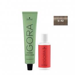 Schwarzkopf Igora Zero AMM 9-42 Louro Extra Claro Bege 60ml + Oxidante 20V