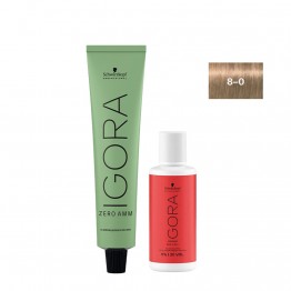 Schwarzkopf Igora Zero AMM 8-0 Louro Claro Natural 60ml + Oxidante 20V