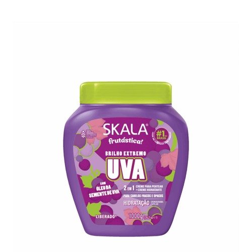 Skala Uva Creme de Tratamento Capilar 2 em 1 Brilho Extremo 1000g