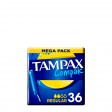 Tampax Compak Regular Tampão com Aplicador 36 unidades