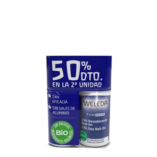 Weleda Men Desodorizante Roll-On 24h 2x50ml